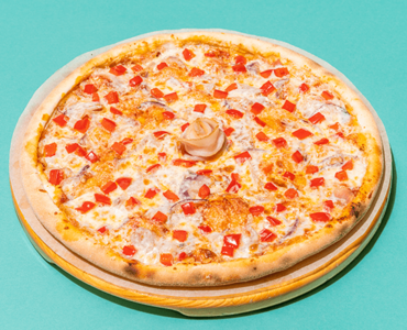 ДС Пицца с беконом, болгарским перцем и красным луком на соусе 